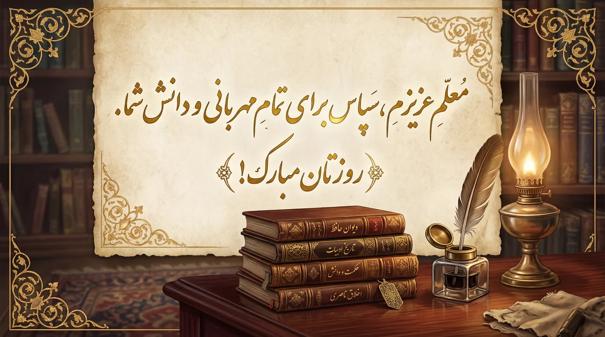 کارت تبریک روز معلم برای استاد عزیزم