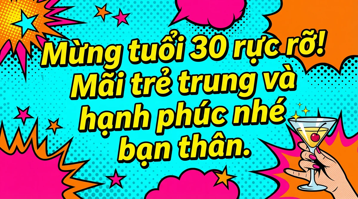 Thiệp chúc mừng sinh nhật tuổi 30 cho bạn thân