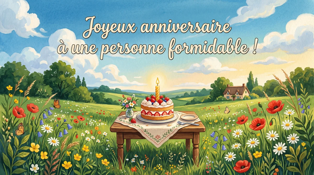 Joyeux anniversaire à une personne formidable!