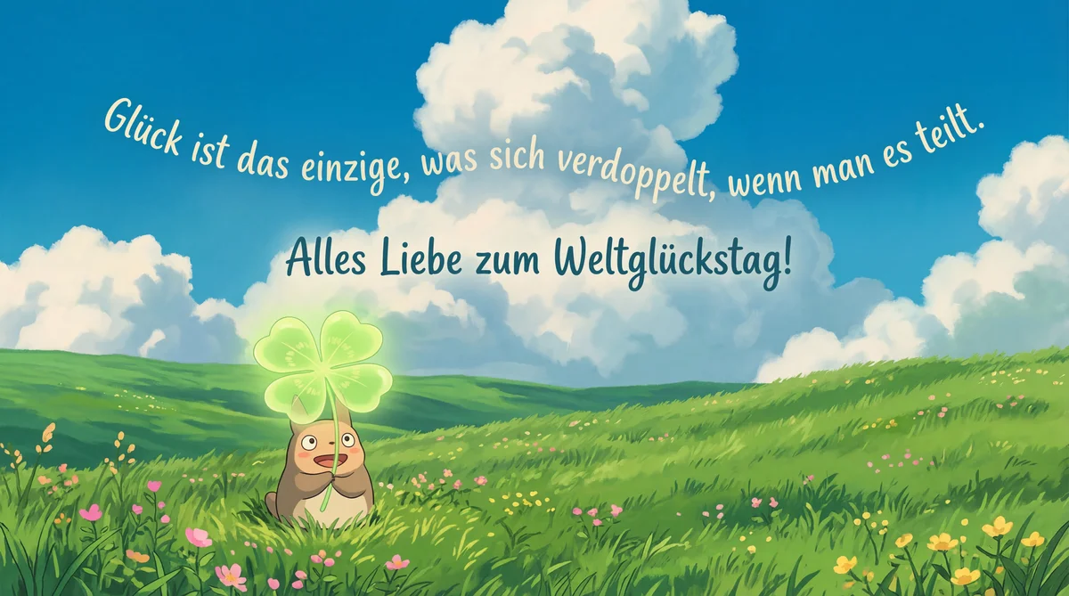Glückwunschkarte zum Internationalen Tag des Glücks