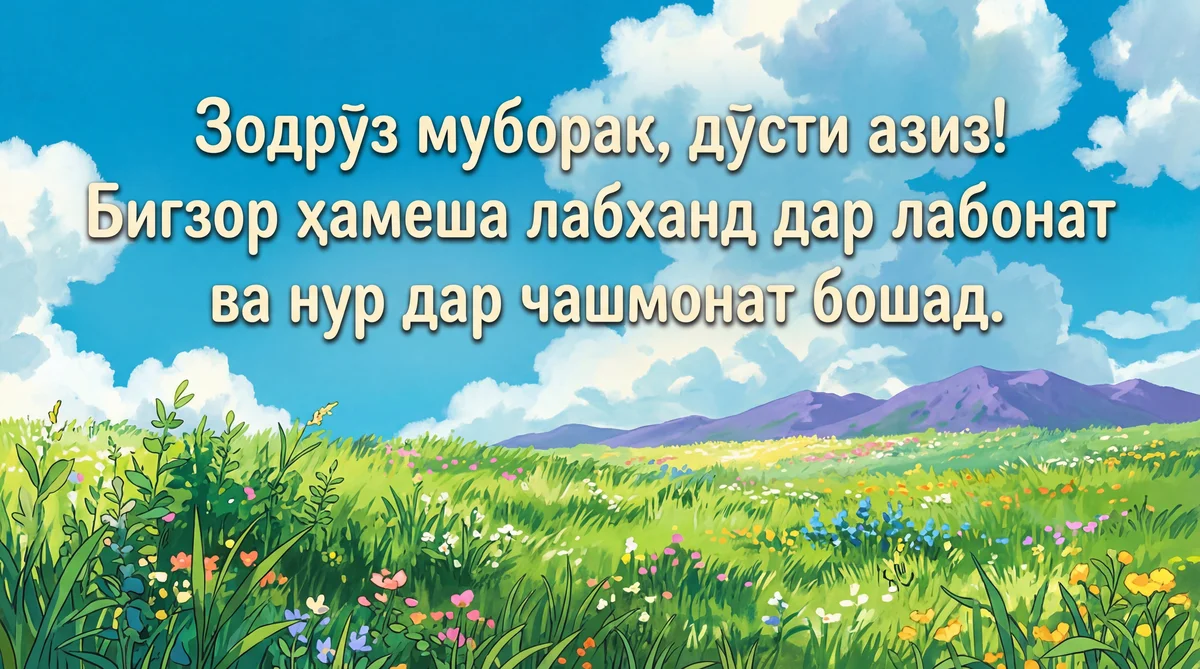 Табрикоти самимӣ ба дӯстам бо муносибати зодрӯзаш