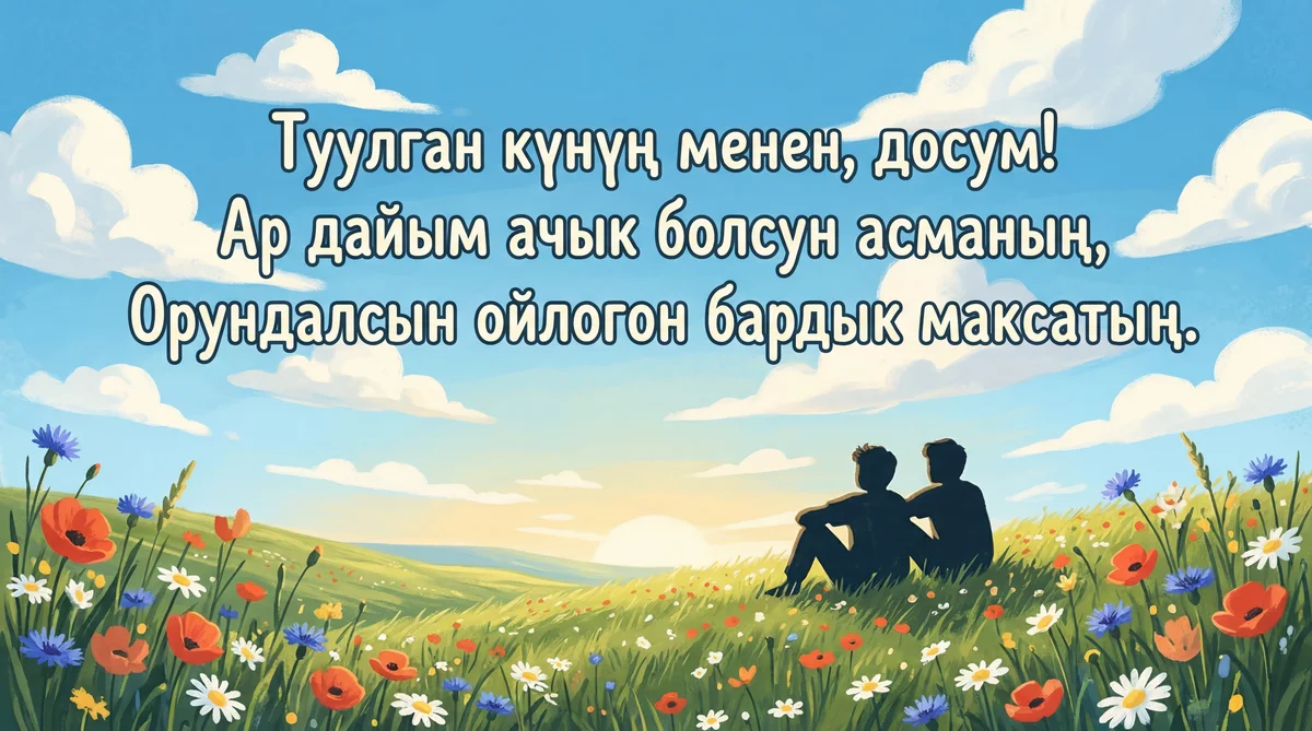 Жакын досума туулган күн куттуктоо