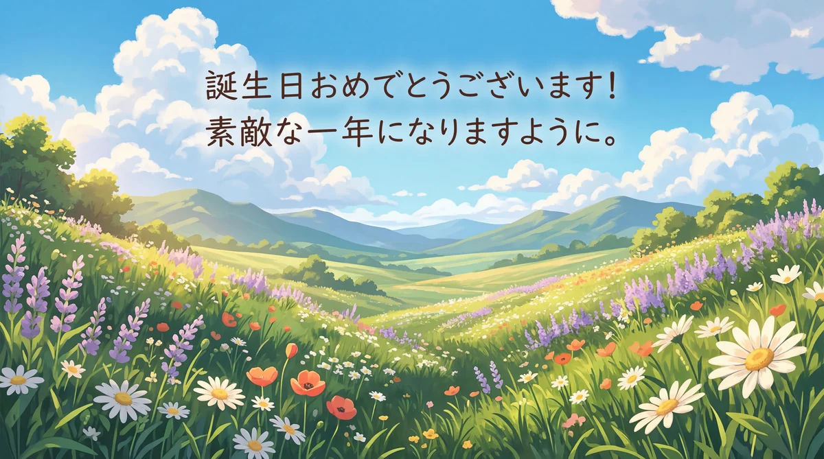 誕生日おめでとうございます！素敵な一年になりますように。