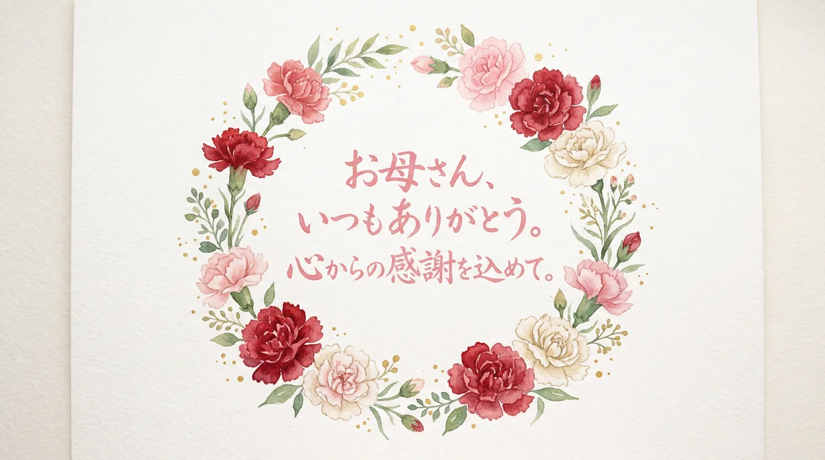 母の日のメッセージカード文例