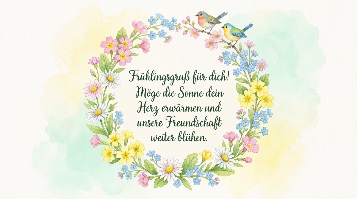 Karte zum Frühlingsanfang für gute Freunde