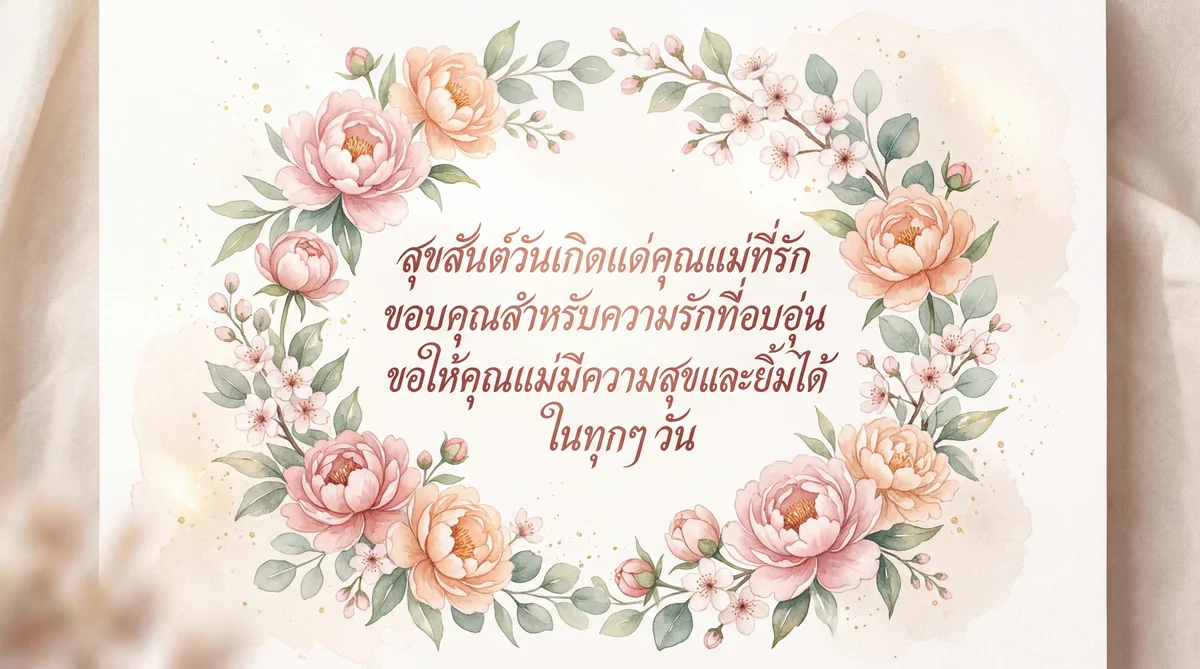 ข้อความการ์ดอวยพรวันเกิดคุณแม่ที่รัก