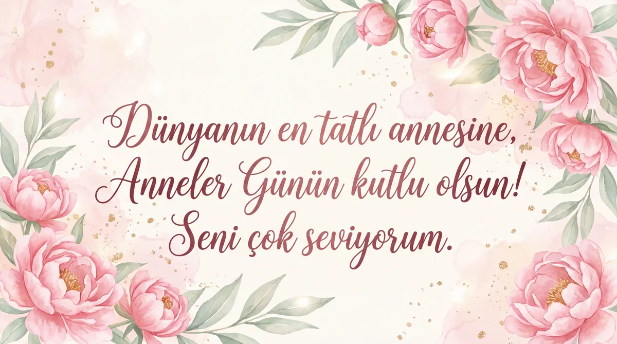 Canım anneme Anneler Günü kutlama kartı mesajı