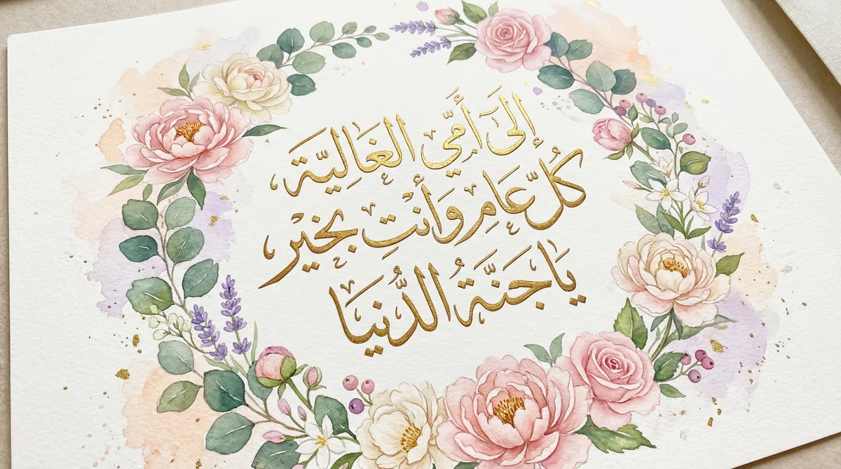 تهنئة عيد الأم لأمي الحبيبة