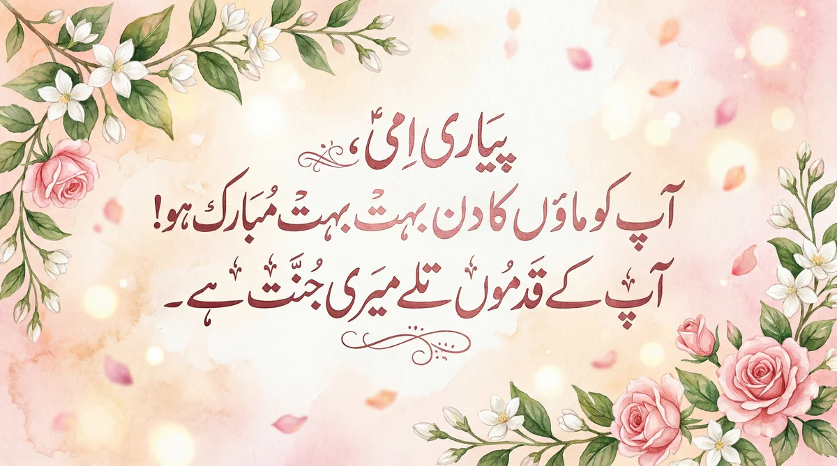 پیاری امی کو ماؤں کے دن کی دلی مبارکباد