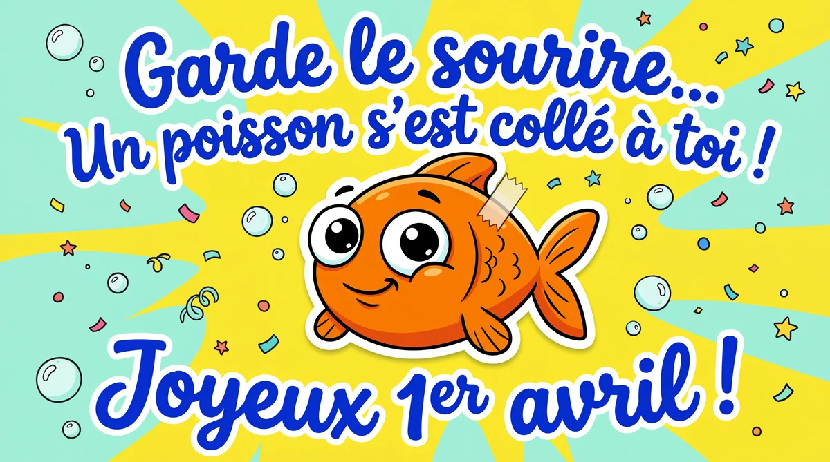Carte de vœux amusante pour le Poisson d'avril