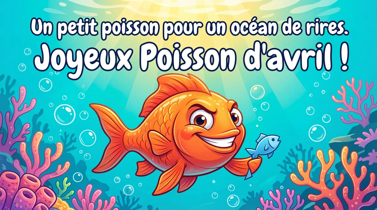 Idée de carte pour un joyeux Poisson d'avril