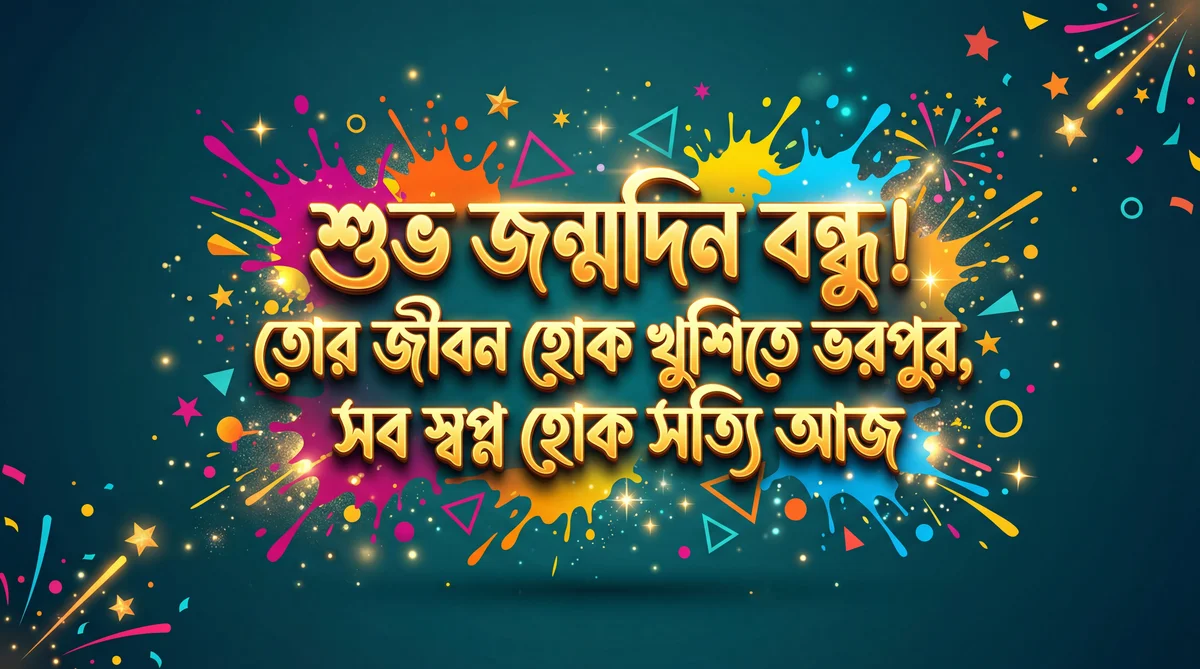 বন্ধুর জন্মদিনের শুভেচ্ছা কার্ড