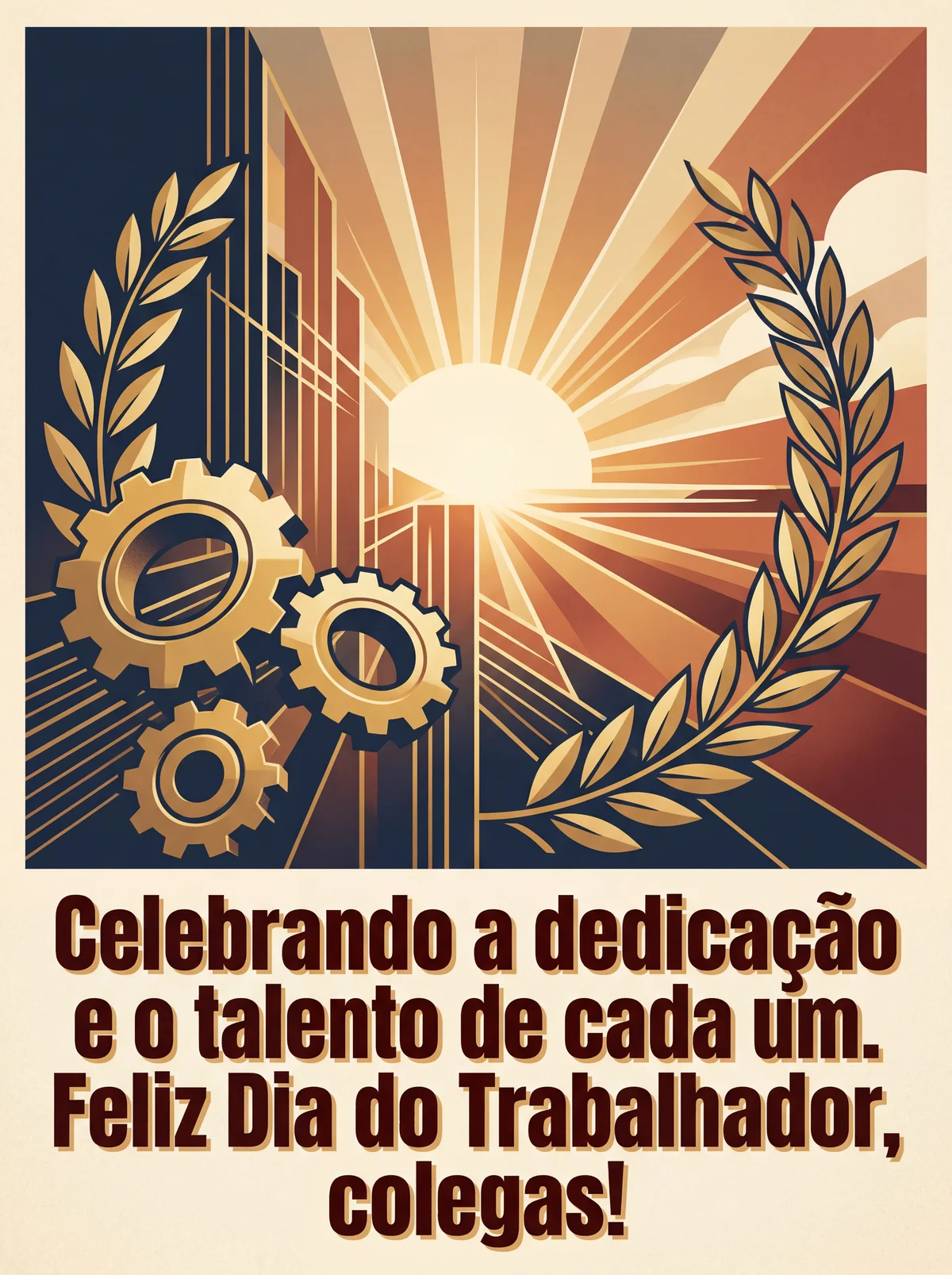 Cartão de feliz Dia do Trabalhador para colegas