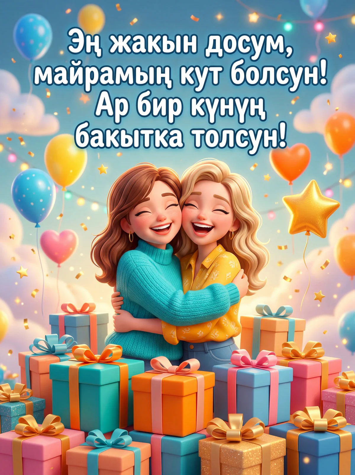 Жакын досуңдун туулган күнүнө куттуктоо