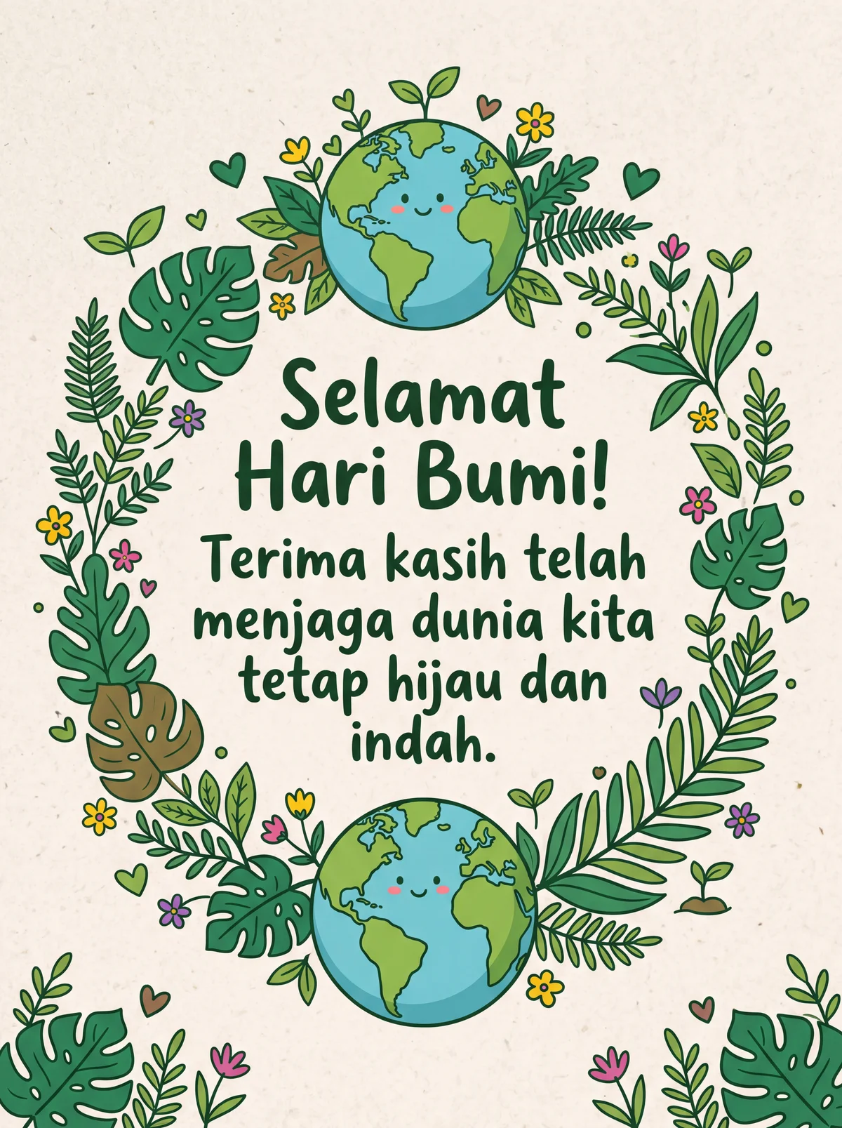 Kartu ucapan Hari Bumi untuk sahabat yang peduli lingkungan
