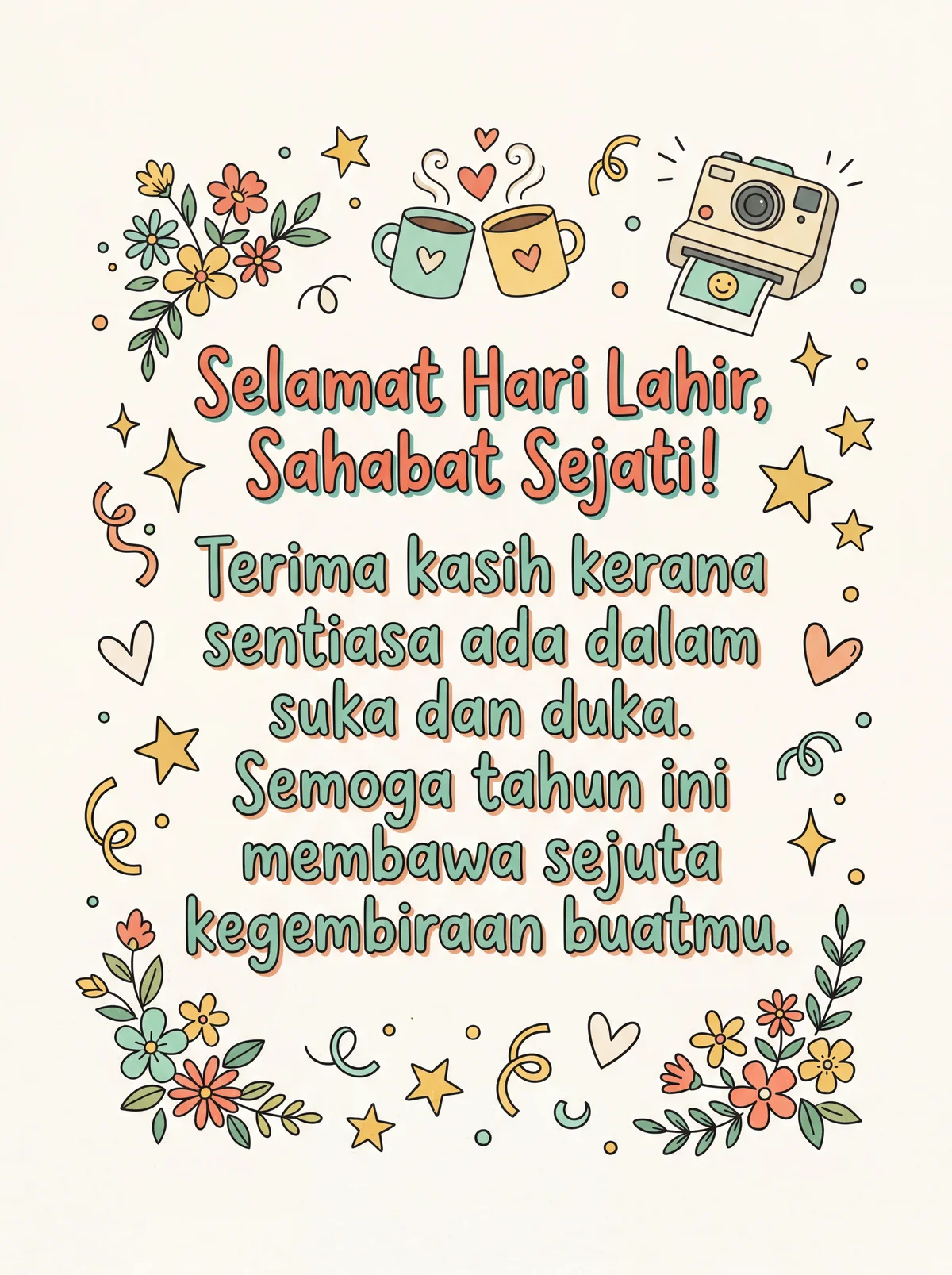 Ucapan hari lahir untuk kawan baik