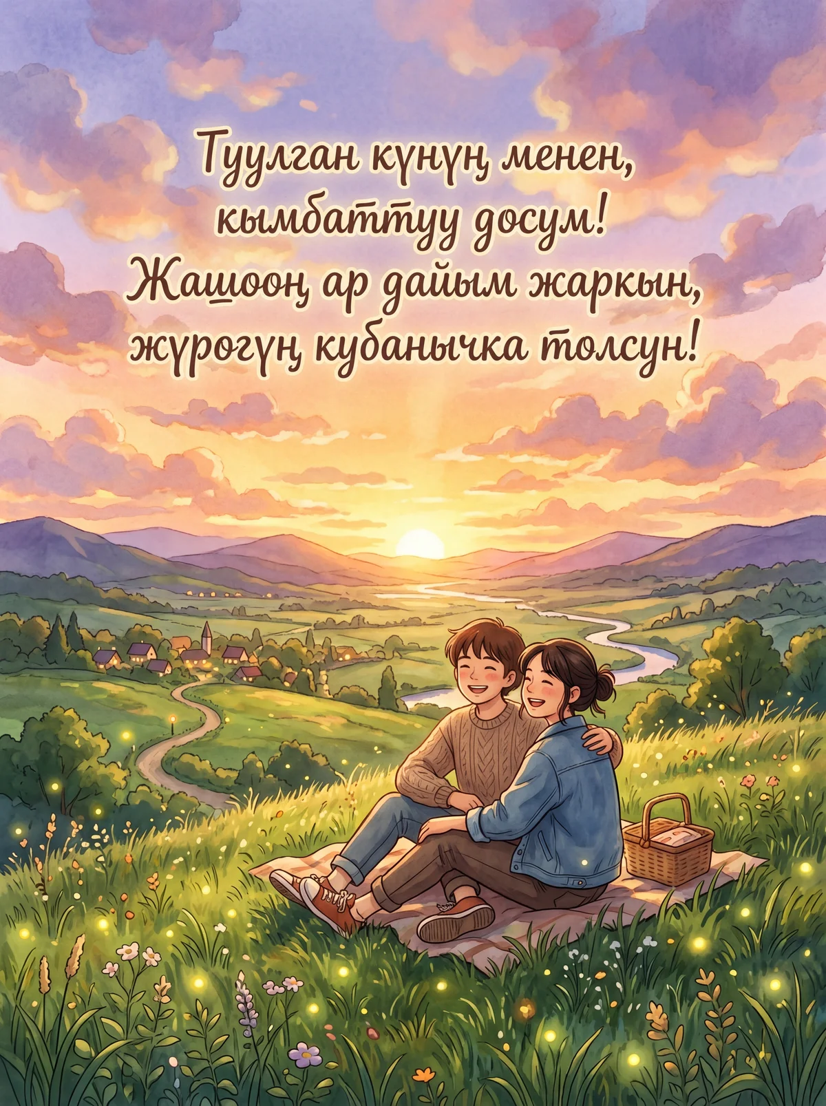 Жакын досумдун туулган күнүнө жылуу каалоолор