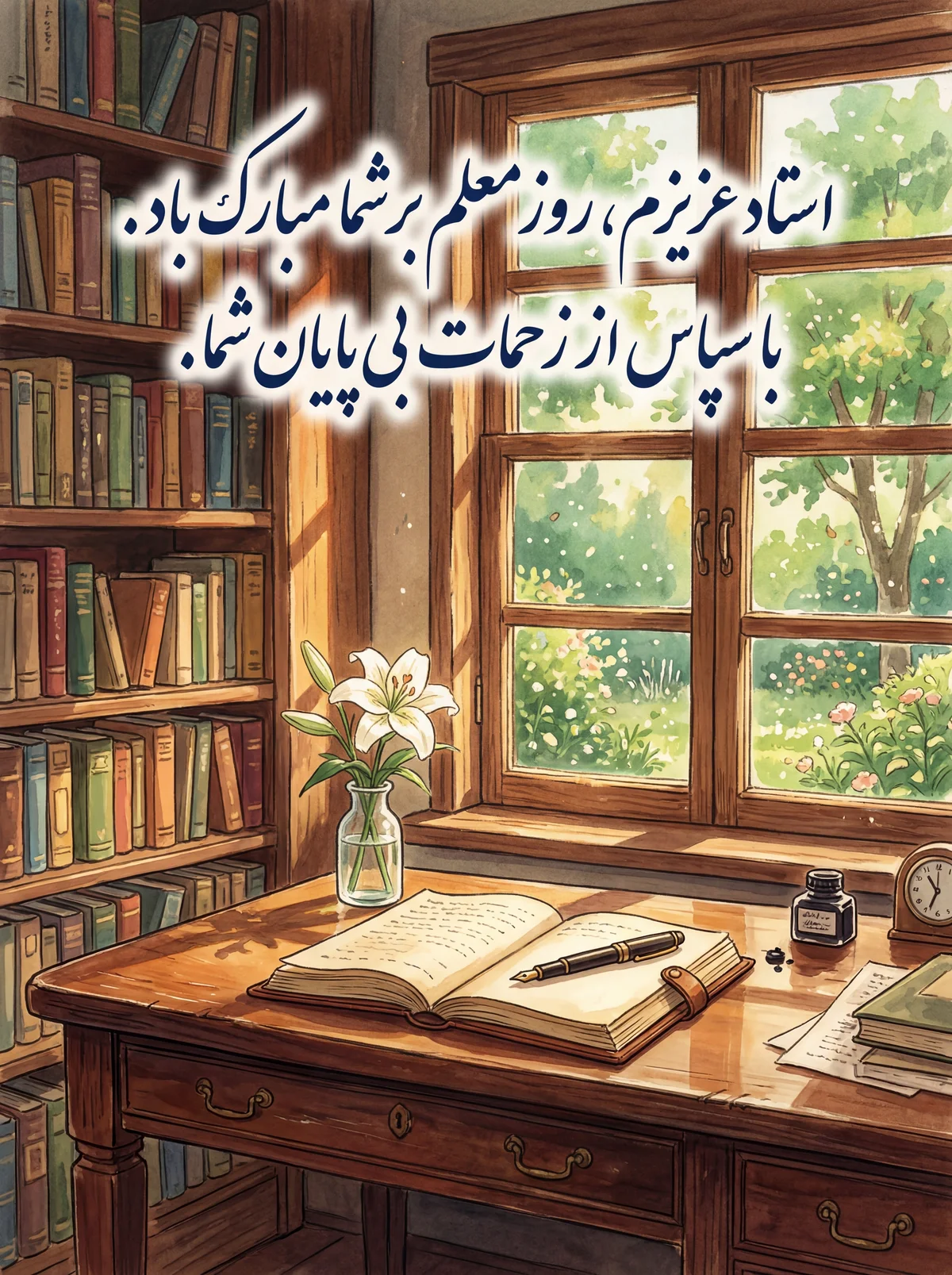 کارت تبریک روز معلم برای استاد عزیزم