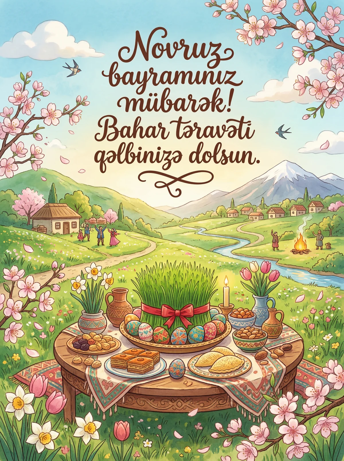 Novruz bayramınız mübarək! Bahar təravəti qəlbinizə dolsun.