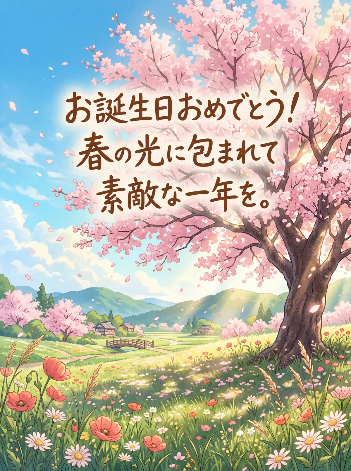 春の日に生まれた友人へ贈る、心からの誕生日祝い