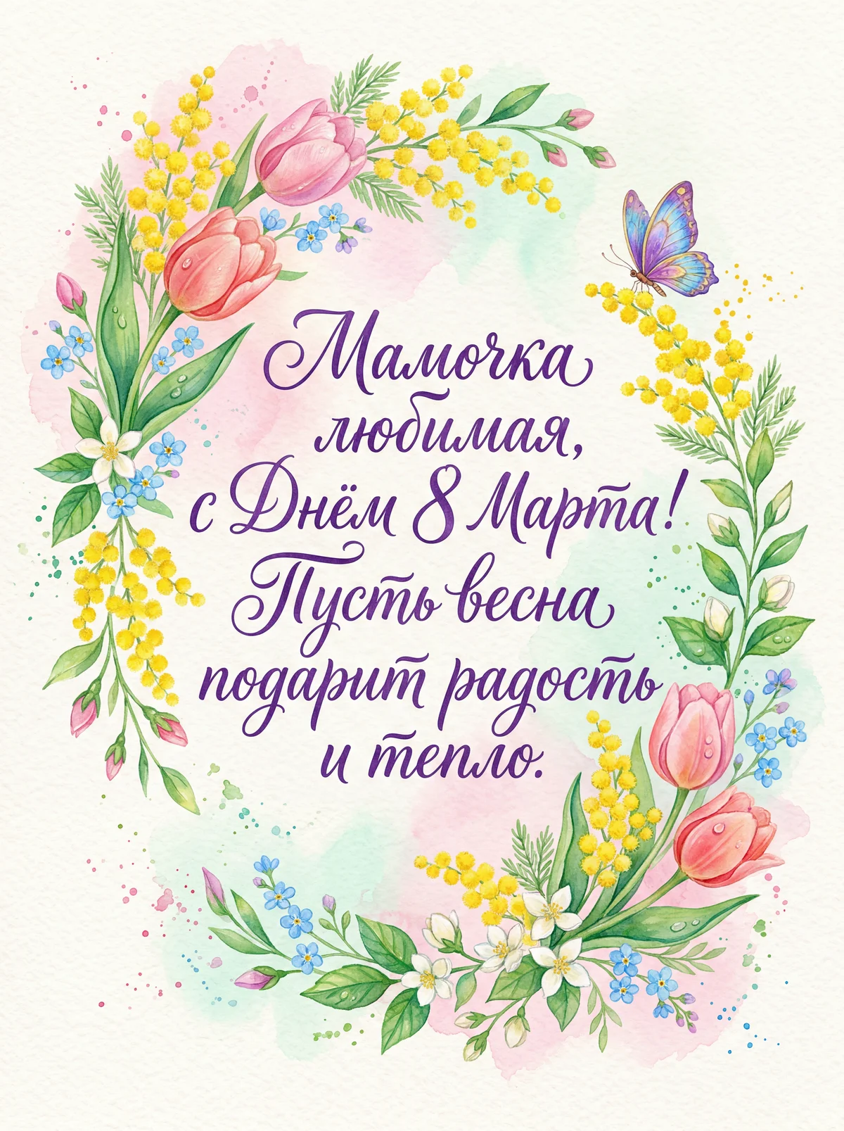 поздравление с 8 Марта для любимой мамы