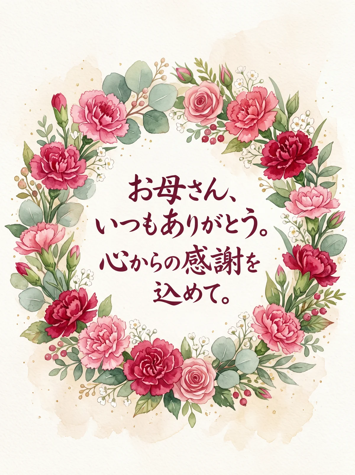母の日のメッセージカード