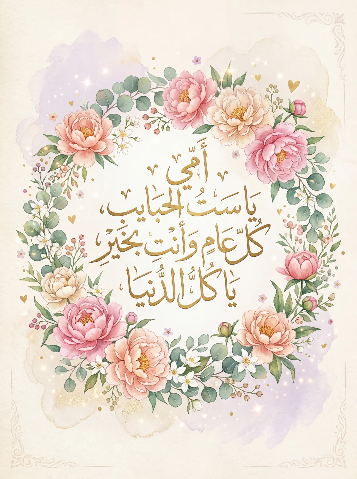 تهنئة عيد الأم لأمي العزيزة