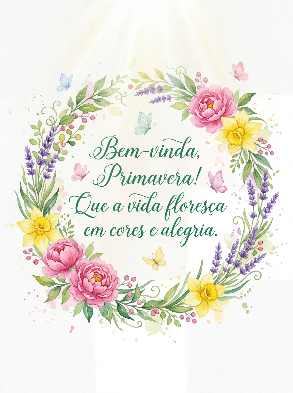 Mensagem para celebrar a chegada da primavera