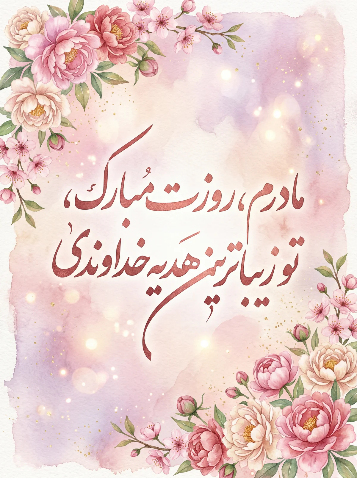 کارت تبریک روز مادر برای مادر عزیزم