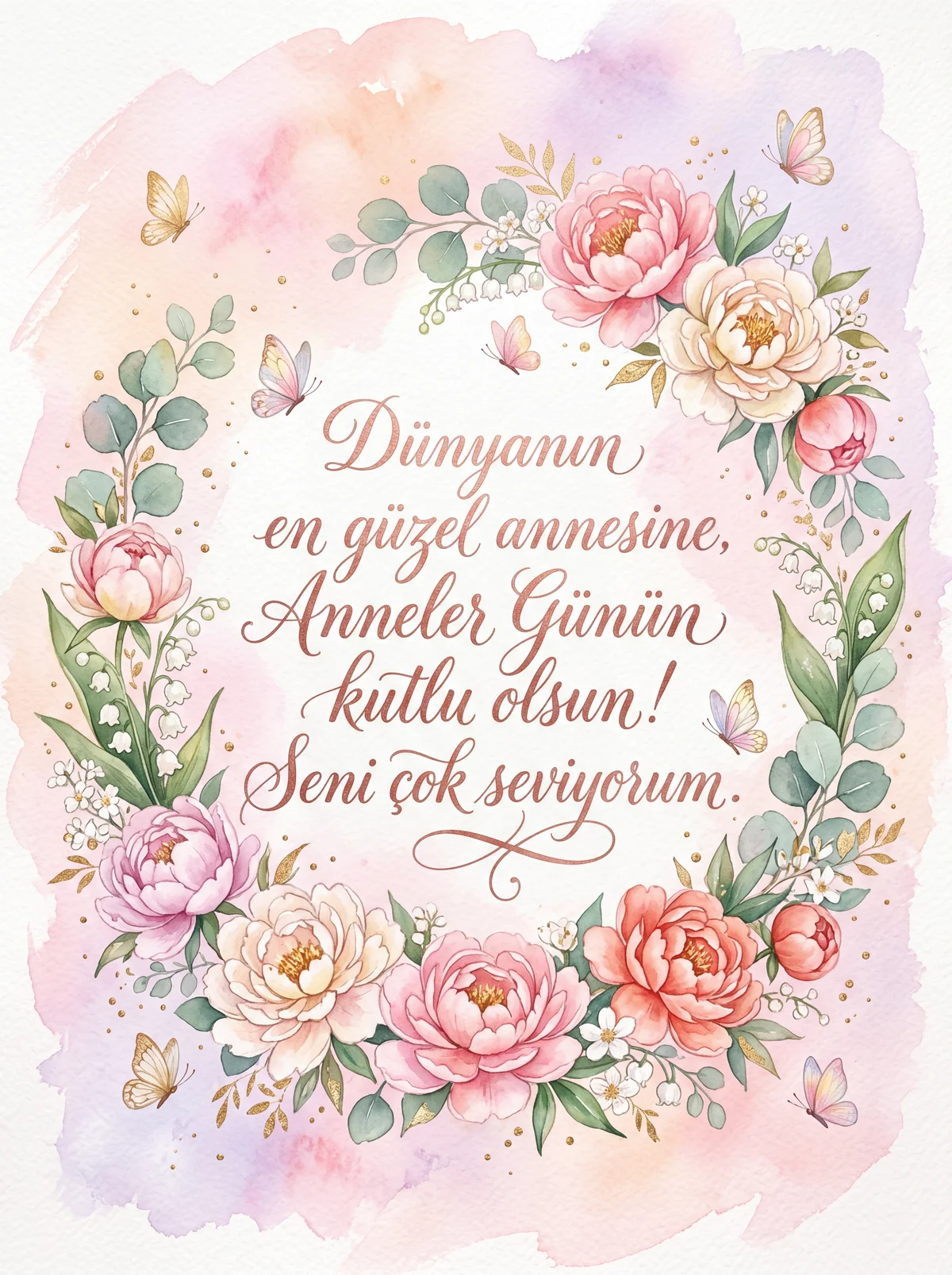 Canım Annem için Anneler Günü tebrik kartı sözleri