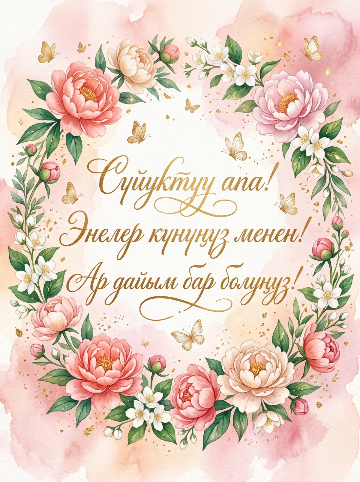 Сүйүктүү апа, Энелер күнүң менен чын жүрөктөн куттуктайм!