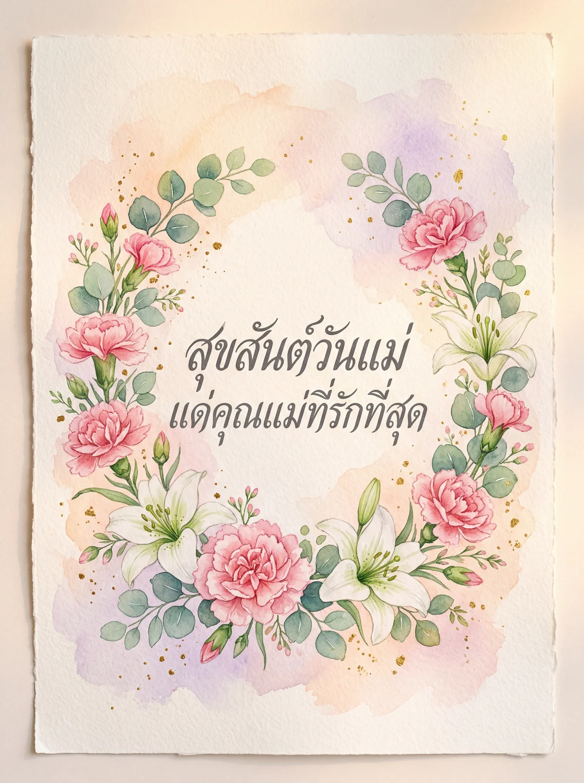 การ์ดอวยพรวันแม่สากลสำหรับคุณแม่ผู้เป็นที่รัก