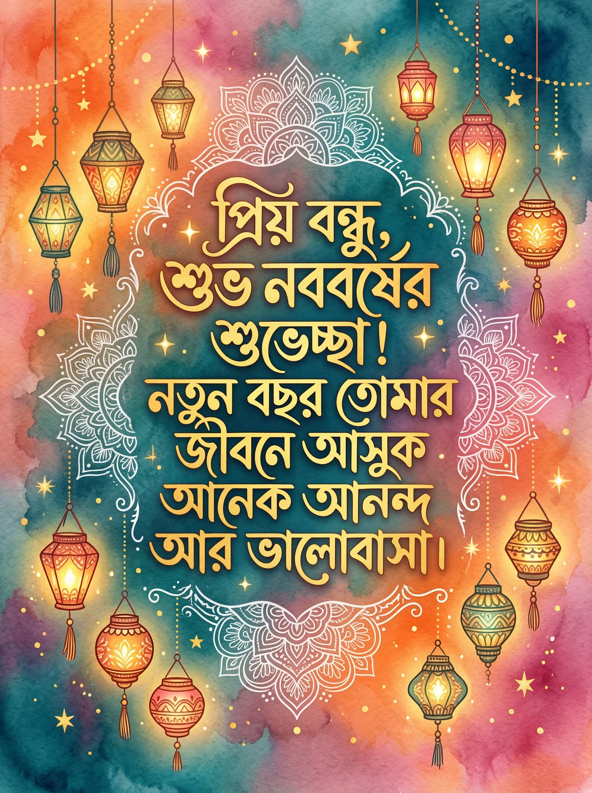 প্রিয় বন্ধু, শুভ নববর্ষের শুভেচ্ছা!