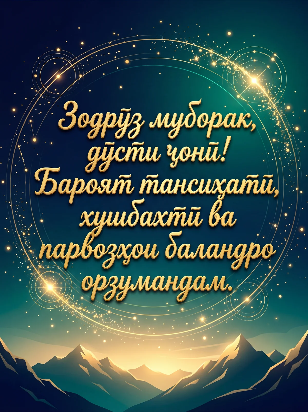 Табрикоти зодрӯзӣ барои дӯсти азизам!