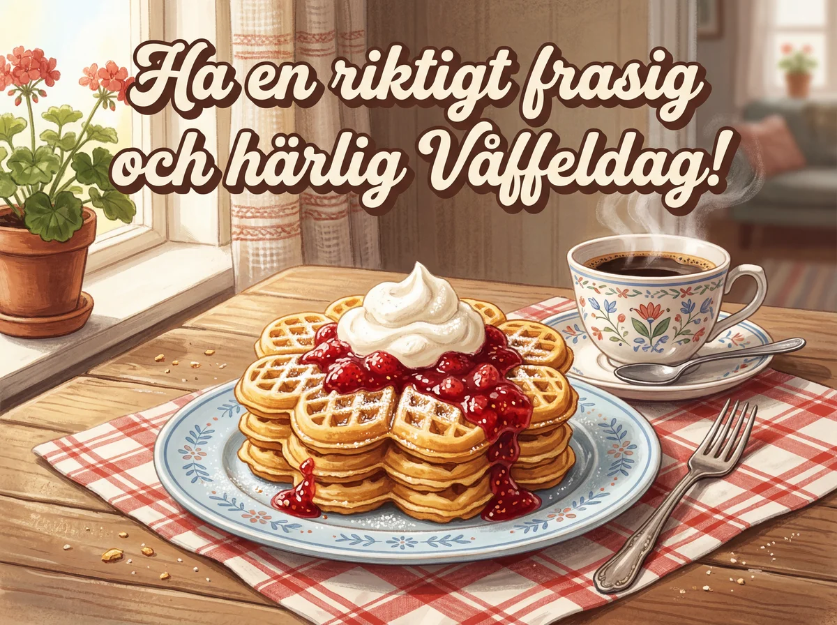 En glad hälsning på Våffeldagen till en vän