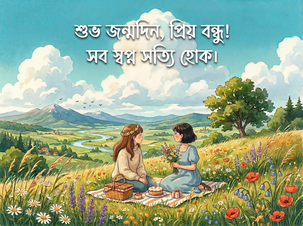 প্রিয় বন্ধুকে জন্মদিনের শুভেচ্ছা