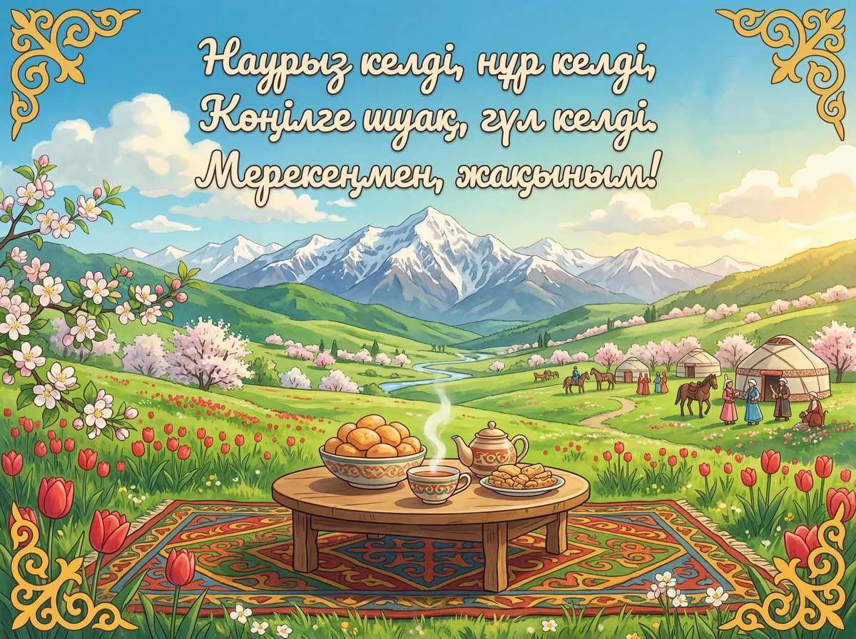 Жақын адамға Наурыз мерекесімен құттықтау