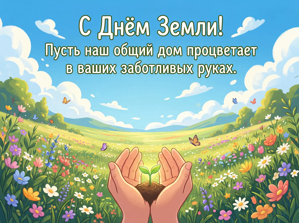 Открытка с Международным днём Земли для всех, кто бережет пл...