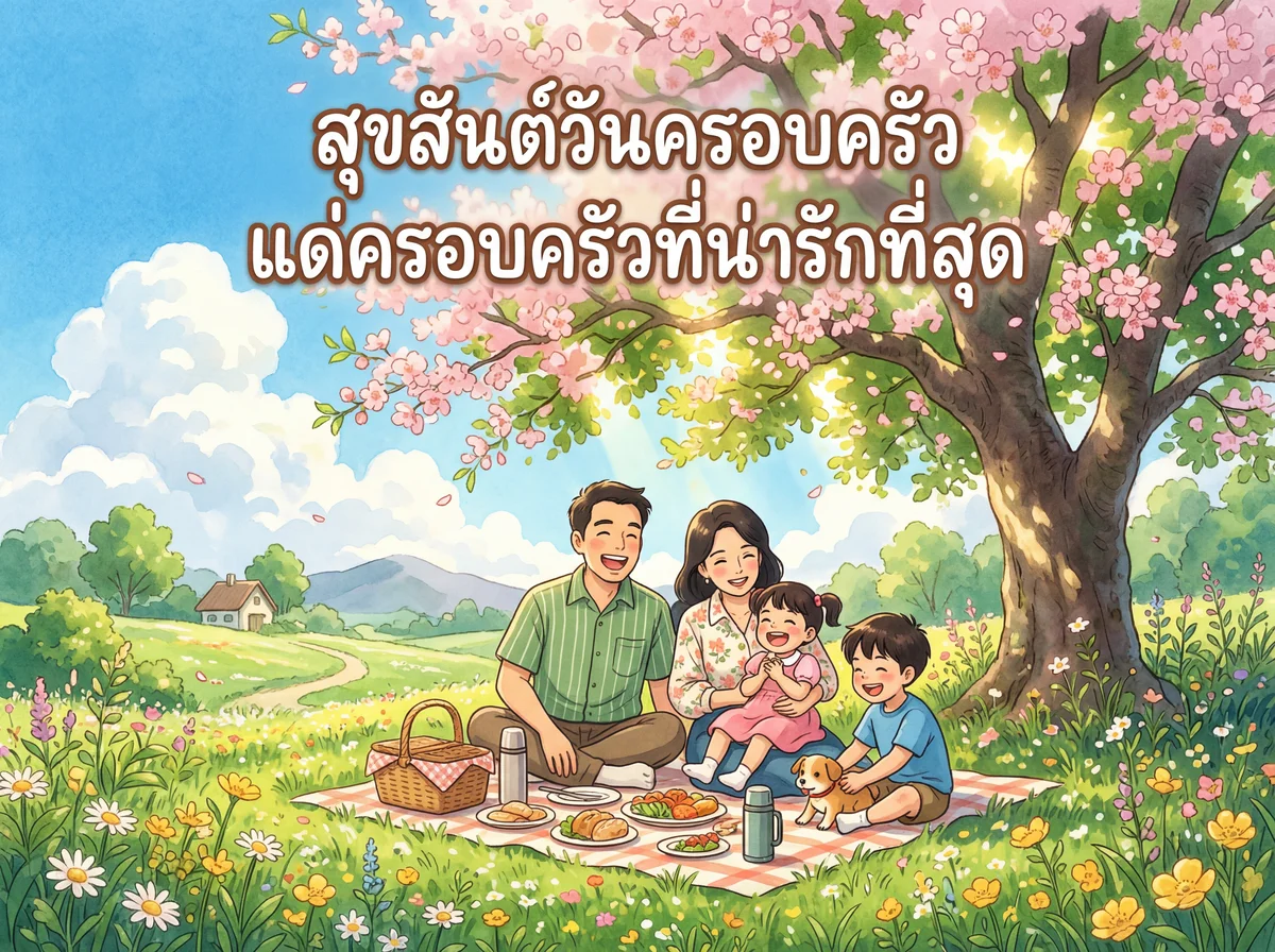 การ์ดอวยพรวันครอบครัวสำหรับครอบครัวที่น่ารัก