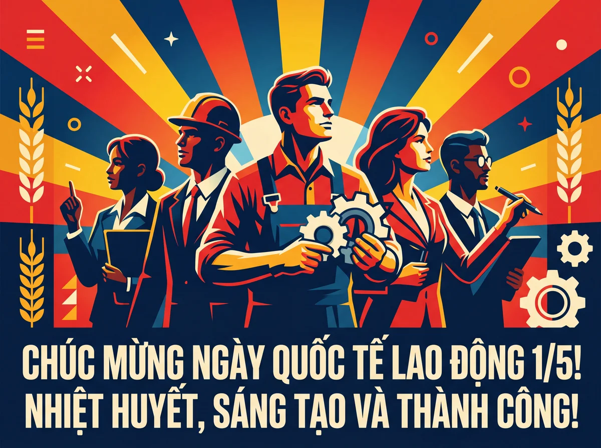 Thiệp chúc mừng Ngày Quốc tế Lao động 1/5