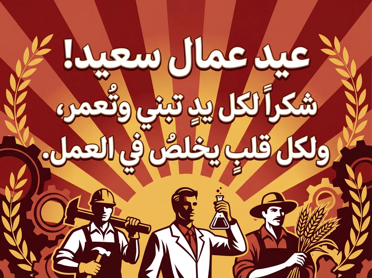 تهنئة بعيد العمال لكل عامل مجتهد