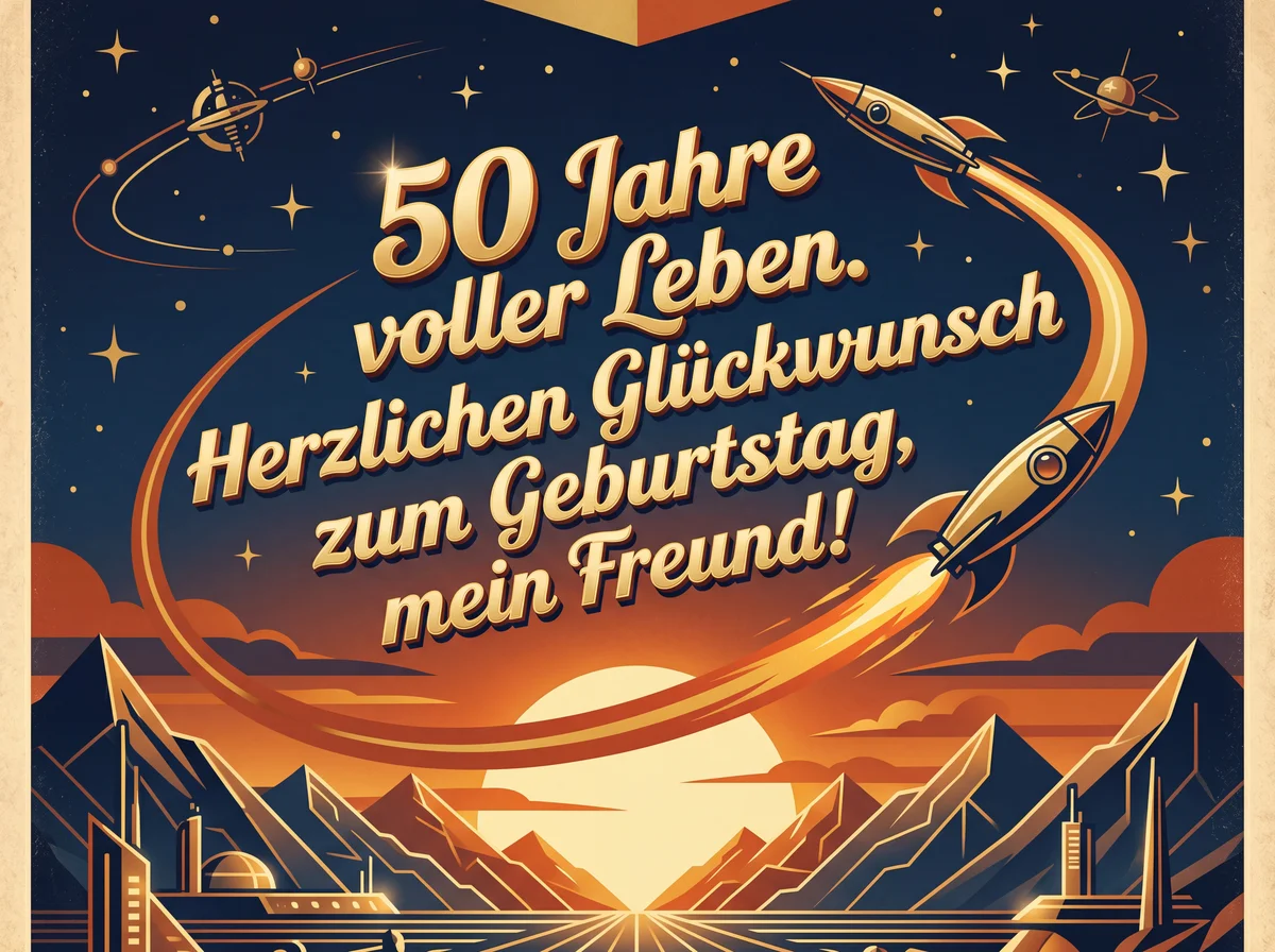Herzliche Glückwünsche zum 50. Geburtstag für einen lieben F...