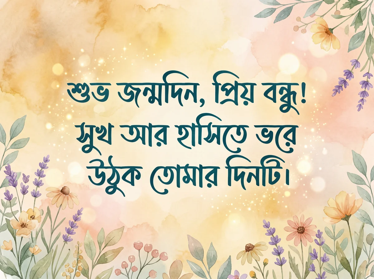 প্রিয় বন্ধুর জন্য উষ্ণ জন্মদিনের শুভেচ্ছা