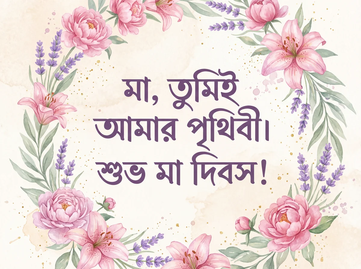 প্রিয় মাকে মা দিবসের শুভেচ্ছা ও ভালোবাসা