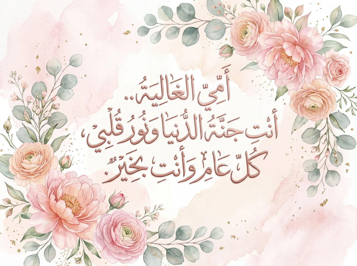 تهنئة عيد الأم لأمي الغالية