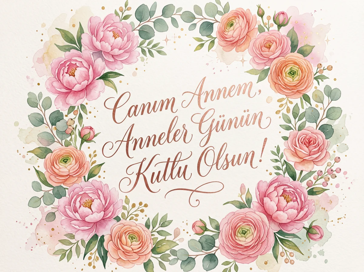 Canım anneme Anneler Günü kutlama kartı metni