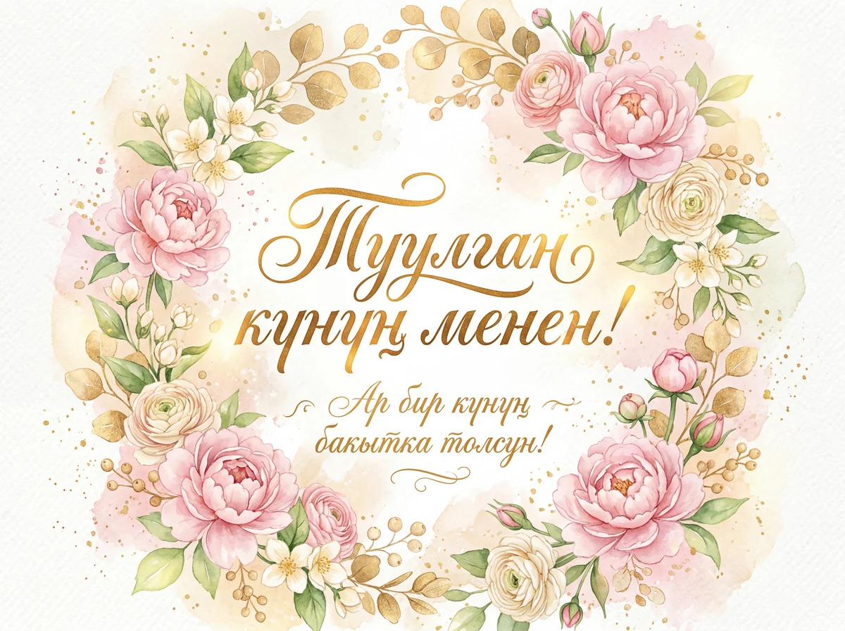 Туулган күнүң менен чын жүрөктөн куттуктайм!