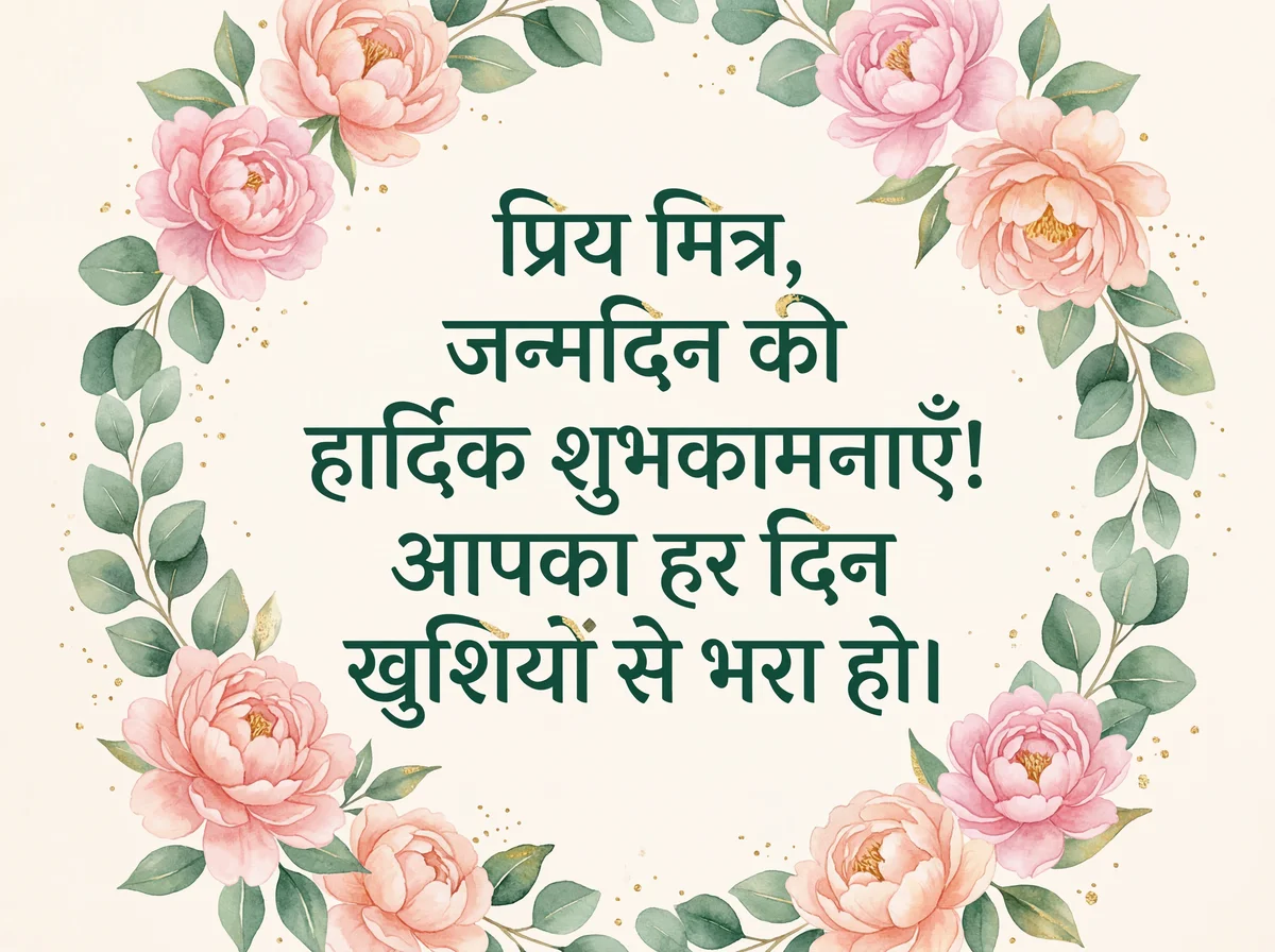 प्रिय मित्र, जन्मदिन की हार्दिक शुभकामनाएँ! आपका हर दिन खुशि...