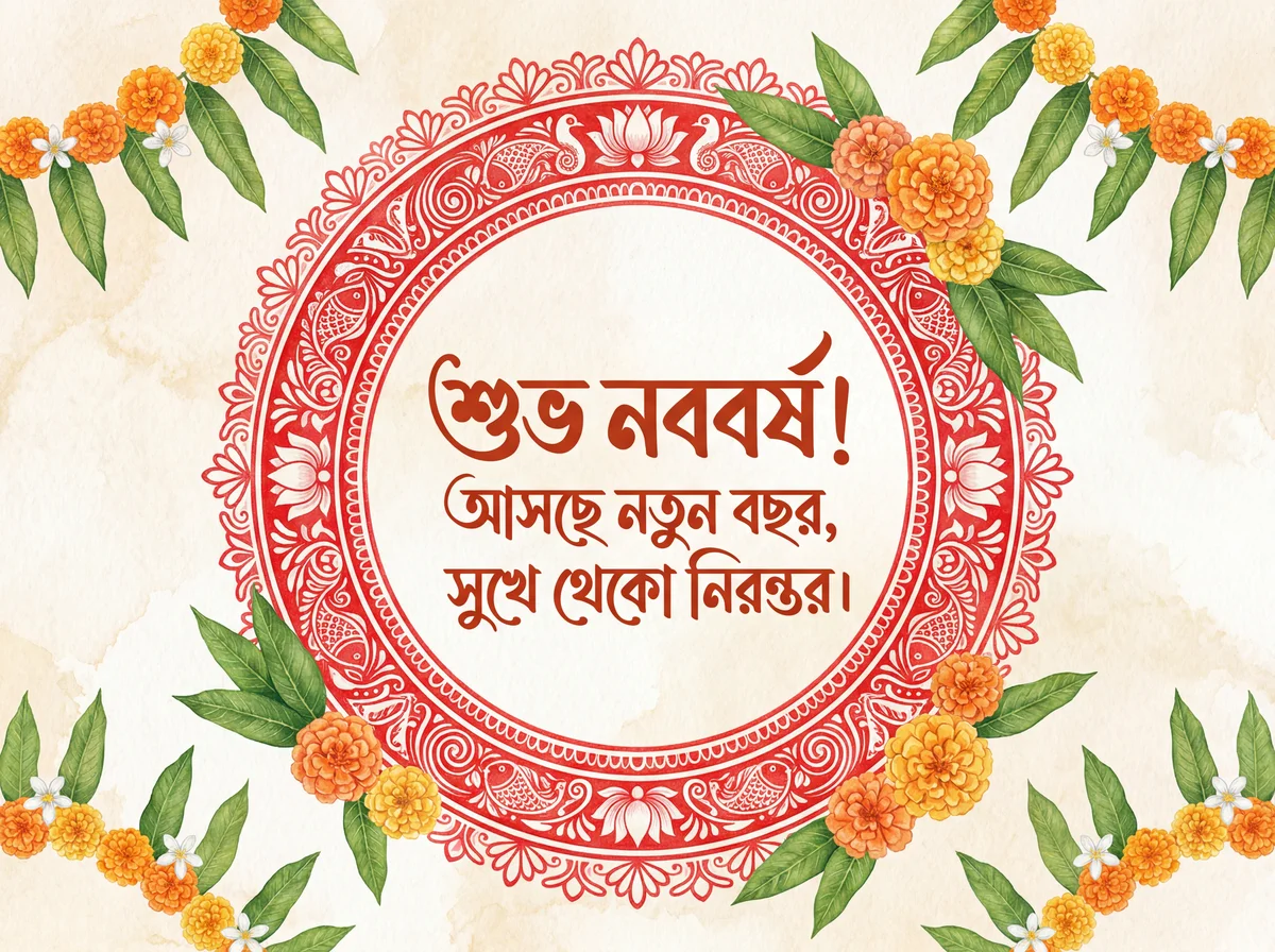 শুভ নববর্ষের জন্য শুভেচ্ছা কার্ড