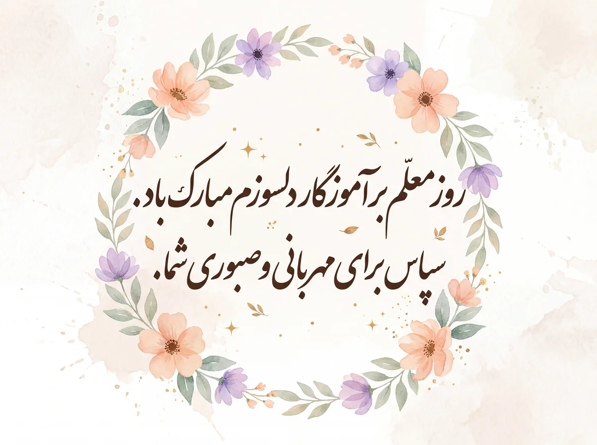 کارت تبریک روز معلم برای آموزگار دلسوزم